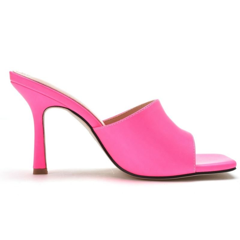 Tamanco Rosa Bico Quadrado Crystal Queen