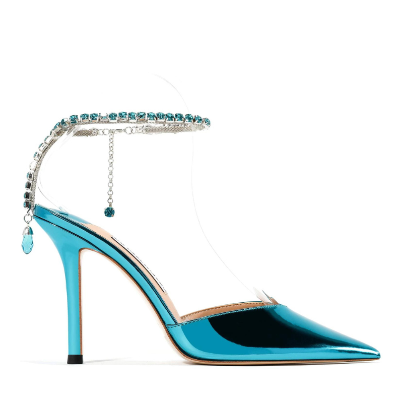 Scarpin Azul Salto Fino Pamela