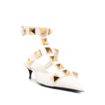 Scarpin Spike Salto Baixo Branco