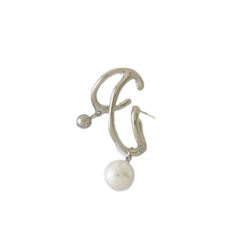 Brinco Cuff Perla Grigio Vivace